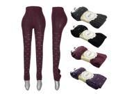 Women Lady Winter Warm Skinny Slim Leggings Stretch Knitted Thick Stirrup Pants butterfly