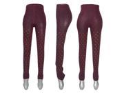 Lady s Sexy Skinny Colorful Print Leggings Stretchy Leggings Pencil Tights Pants green wine red