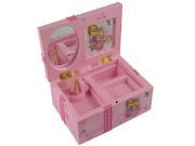 Girl Musicl Box Childrens Musical Jewellery Box Rectangle with Pink Ballerina