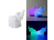 2pcs Cute White Multi Color LED Light Elephant Mood Lamp Night Glow Kids Gift