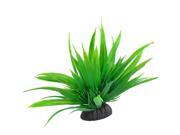 Green Plastic Decorative Long Leaves Plant with Ceramic Base For Fish Tank Aquarium Artificial Plants Accessories Background For Decoration