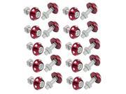 20 Pcs Silver Tone Red Alloy Car License Plate Bolt Screw