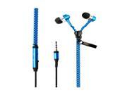 Zipper Stereo 3.5mm Headset with Microphone for Iphone 6 6 Plus 5 5s Mp3 Ipod Blue