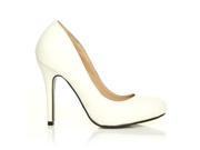 HILLARY White Glitter Stilleto High Heel Classic Court Shoes Size US 5