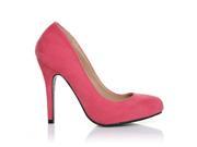 ShuWish HILLARY Faux Suede Stilleto High Heel Classic Court Shoes Size US 6 Coral