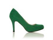 PEARL Green Faux Suede Stiletto High Heel Classic Court Shoes Size US 9
