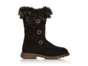 ShuWish H047 PU Leather Block Low Heel 3 Button Snow Winter Boots Size US 6 Black