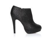 H20 Black Glitter Stilleto Very High Heel Ankle Shoe Boots Size US 7