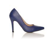 DARCY Navy PU Leather Stilleto High Heel Pointed Court Shoes Size US 9