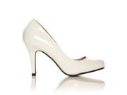 PEARL White Patent PU Leather Stiletto High Heel Classic Court Shoes Size US 5