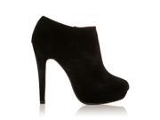 ShuWish H20 Faux Suede Stilleto Very High Heel Ankle Shoe Boots Size US 9 Black