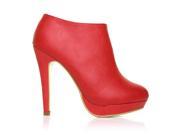 H20 Red PU Leather Stilleto Very High Heel Ankle Shoe Boots Size US 8