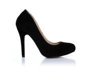 ShuWish HILLARY Faux Suede Stilleto High Heel Classic Court Shoes Size US 10 Black
