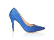 DARCY Blue Glitter Stiletto High Heel Pointed Court Shoes Size US 6