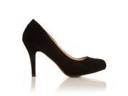 ShuWish PEARL Faux Suede Stiletto High Heel Classic Court Shoes Size US 5 Black