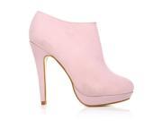 H20 Baby Pink Faux Suede Stilleto Very High Heel Ankle Shoe Boots Size US 9