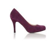 PEARL Purple Faux Suede Stiletto High Heel Classic Court Shoes Size US 5