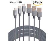 SEGMOI 3Pack 3M 10Ft Extra Long Tangle Free Nylon Braided High Speed Micro USB Charging Data Sync Cable Charger Cord With Aluminum Heads for Samsung HTC LG Huaw
