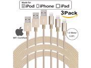 [Apple MFi Certified] SEGMOI Lightning Charger Cable 3ft 1M Nylon Braided Cord USB Data Sync Charging Wire with Aluminum Connector for iPhone 6S 6 plus 5S 5 iPa