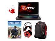 MSI GE72 APACHE PRO 030 15.6 Gaming Laptop Kaby Lake Core i7 7700HQ 16GB RAM 256GB SSD 1TB HDD GTX 1050Ti Win 10 Gaming Bundle