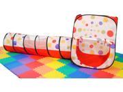 Rectangle Polka Dot Play Tent Tunnel with SAFETY Meshing Child Visibility FREE MYSTERY GIFT