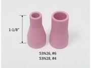 2 pk Long Ceramic Cup 53N26 6 and 53N28 4 for TIG Welding Torch WP 24
