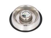 Iconic Pet Slow Feed Stainless Steel Pet Bowl for Dog or Cat Small 12 oz