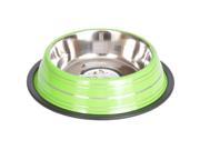 Iconic Pet Color Splash Stripe Non Skid Pet Bowl for Dog or Cat Green 32 oz 4 cup