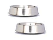Iconic Pet Anti Ant Stainless Steel Non Skid Pet Bowl Set of 2 for Dog or Cat 24 Oz 3 Cup