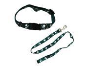 Iconic Pet Paw Print Adjustable Collar with Leash set of 2 Asst 3 Green