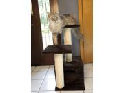 Iconic Pet Sisal Scratching Tree with Square Cave and Two Posts Brown