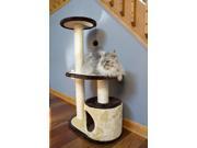 Iconic Pet Three Tier Cat Tree Condo with multiple Posts Beige Brown