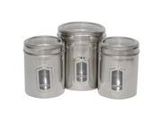 Set of 3 different sizes of Canister with see through lids