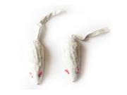 6 Pack Short Hair Fur Mice Large White 12 Pieces
