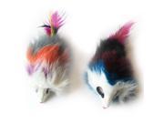 6 Pack Multi colored long hair fur mice Assorted 12 Pieces