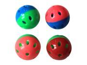 6 Pack Two tone plastic ball with bell Assorted 24 Pieces