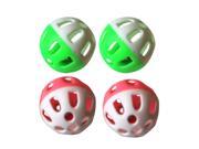6 Pack Two tone plastic ball with bell Assorted 24 Pieces