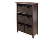 Winsome Granville 3 Section 7 Piece Storage Shelf with 6 Foldable Baskets