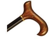 Wood Cane With Mocha Acrylic Derby Handle and Collar Black Stain