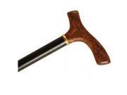Wood Cane With Mocha Acrylic Fritz Handle and Collar Black Stain