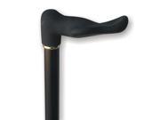 Wood Cane With Palm Grip Soft Touch Handle Left Black Stain