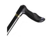 Wood Cane With Black Palm Grip Handle Left Hand Black Stain