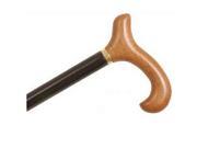 Wood Cane With Natural Stained Derby Handle and Collar Black Stain