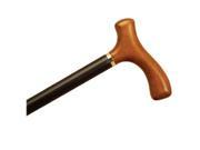 Wood Cane With Natural Stained Fritz Handle and Collar Black Stain