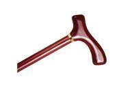 Wood Cane With Fritz Handle and Collar Rosewood Stain