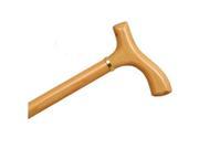Extra Tall Wood Cane With Fritz Handle and Collar Natural Stain