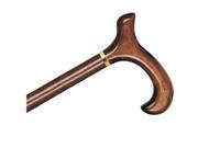 Wood Cane With Derby Handle and Collar Ladies Natural Stain