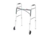 Deluxe Two Button Folding Walker with 5 Wheels