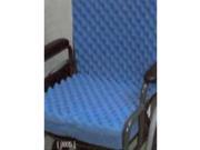 Convoluted Wheelchair Cushion with Back and Blue Polycotton Cover 18 x 36 x 3 in.