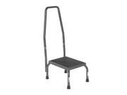 Footstool with Non Skid Rubber Platform and Handrail